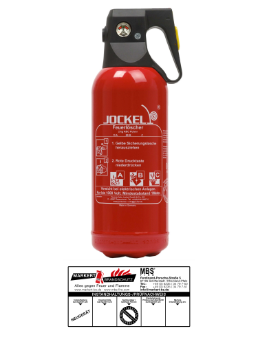 Jockel PS2JM 13 Feuerlöscher 2kg ABC KFZ Auto Pulverfeuerlöscher 4LE